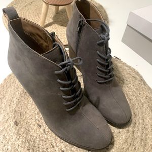 Lucky Brand Grey Wedge Booties